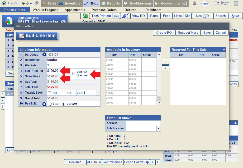 Creating a discount between a LIST PRICE and SALE PRICE